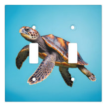 Colorful Sea Turtle Swimming Underwater
