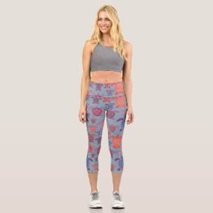 colorful sea turtles capri leggings