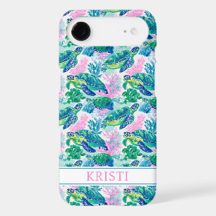Colorful Sea Turtles Monogrammed iPhone 17 Air Case