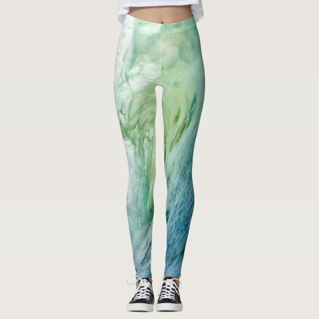 Colorful Sea Waves Leggings (Front)