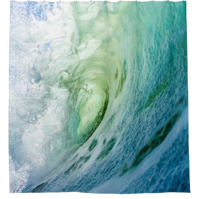 Colorful Sea Waves Shower Curtain (Front)