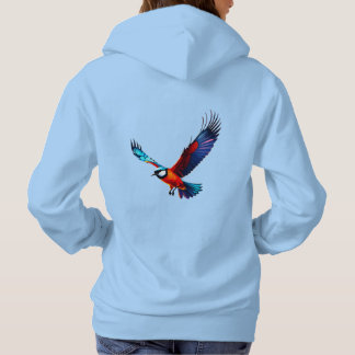 Colorful Seagull in Flight Hoodie