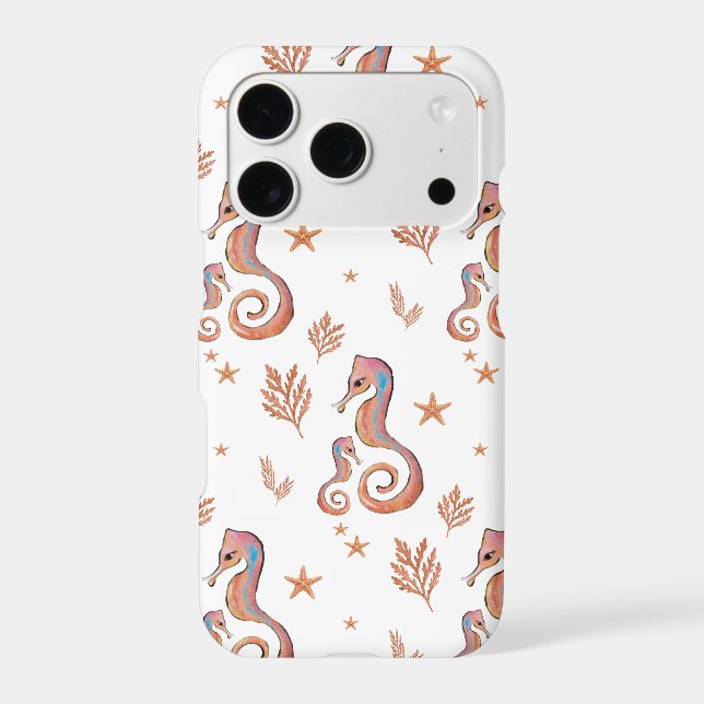 Colorful Seahorse Ocean Pattern Iphone Case (Back)
