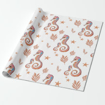 Colorful Seahorse Ocean Pattern