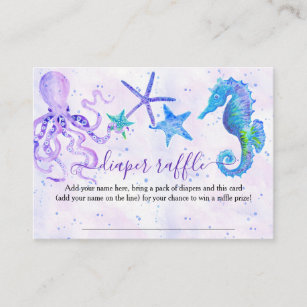 Colorful Seahorse Octopus Starfish Seaside Baby Business Card