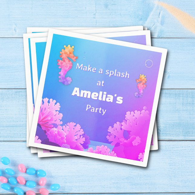 Colorful Seahorse Party  Napkins (Creator Uploaded)