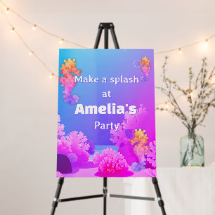 Colorful Seahorse Party Welcome Foam Board