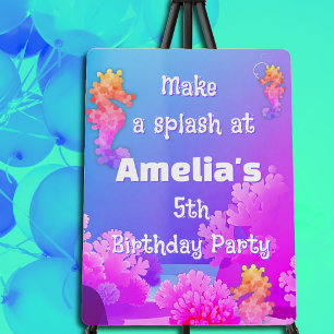 Colorful Seahorse Party Welcome Foam Board
