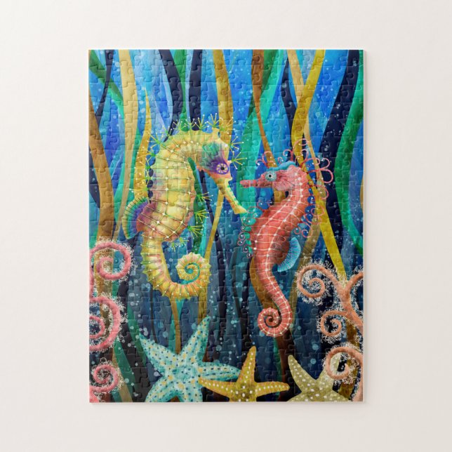 Colorful Seahorses Jigsaw Puzzle (Vertical)