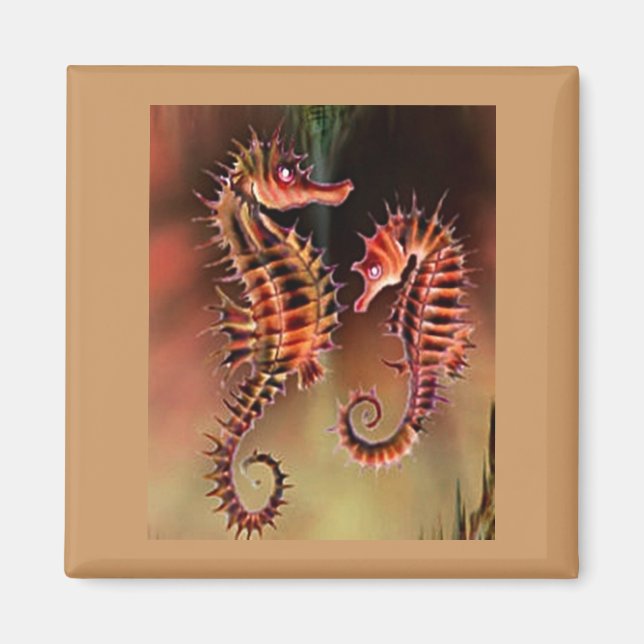 Colorful Seahorses Magnet (Front)