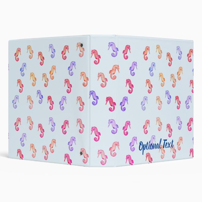 Colorful Seahorses Pattern  3 Ring Binder (Background)