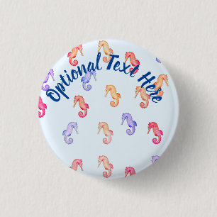 Colorful Seahorses Pattern Button