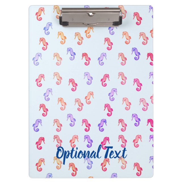 Colorful Seahorses Pattern  Clipboard (Front)