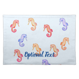 Colorful Seahorses Pattern Cloth Placemat