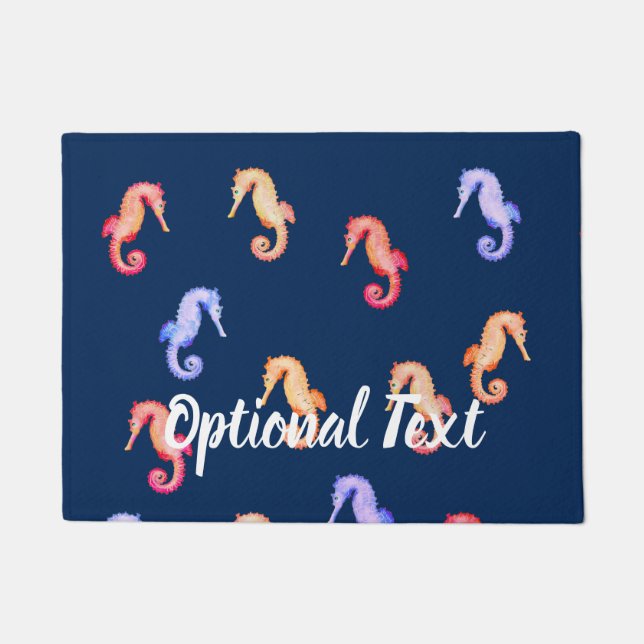 Colorful Seahorses Pattern  Doormat (Front)