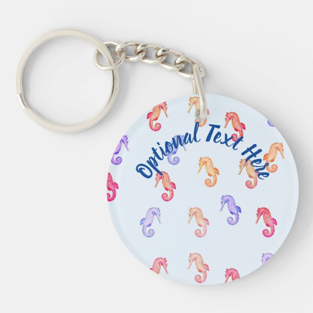 Colorful Seahorses Pattern   Keychain (Front)