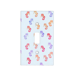 Colorful Seahorses Pattern Light Switch Cover