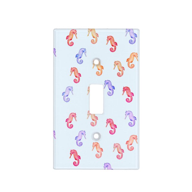 Colorful Seahorses Pattern   Light Switch Cover (Front)