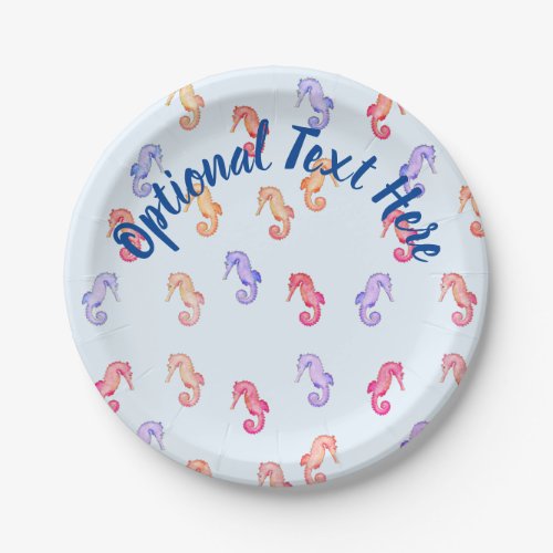 Colorful Seahorses Pattern   Paper Plates