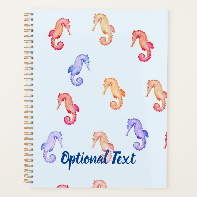 Colorful Seahorses Pattern  Planner (Front)