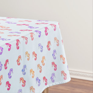 Colorful Seahorses Pattern Tablecloth