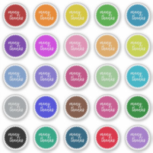 Colorful Seal Like "many thanks" Stickers