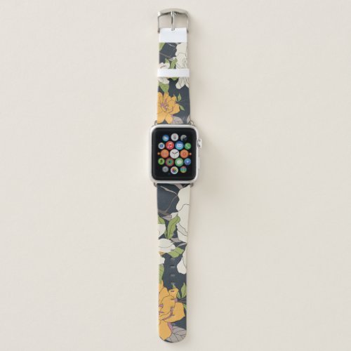 Colorful seamless floral pattern background apple watch band