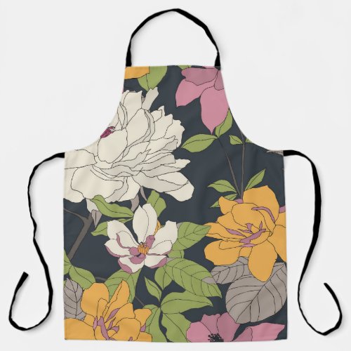 Colorful seamless floral pattern background apron