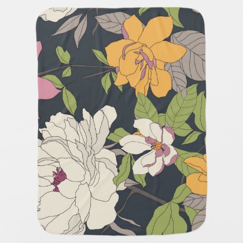 Colorful seamless floral pattern background baby blanket