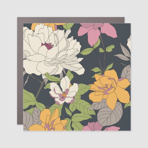 Colorful seamless floral pattern background car magnet