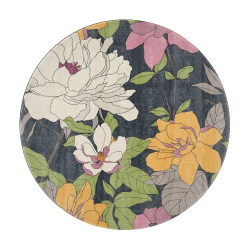 Colorful seamless floral pattern background cutting board