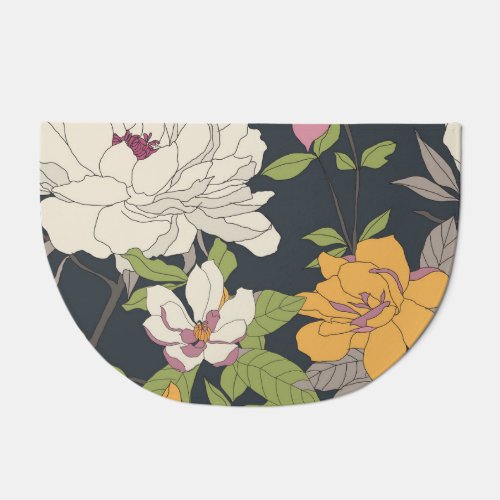 Colorful seamless floral pattern background doormat