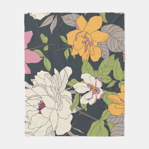 Colorful seamless floral pattern background fleece blanket