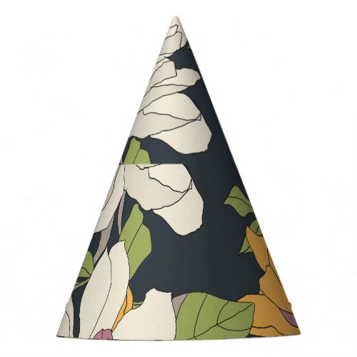 Colorful seamless floral pattern background party hat