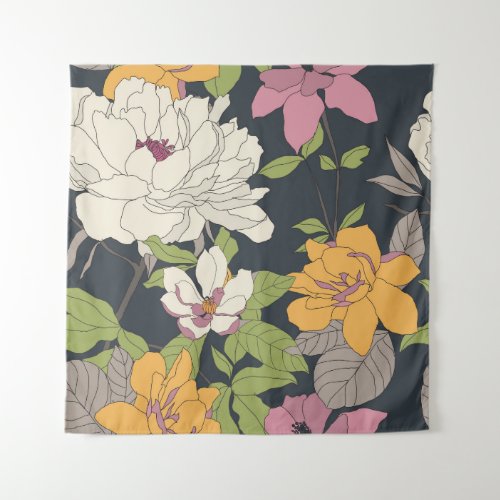 Colorful seamless floral pattern background tapestry