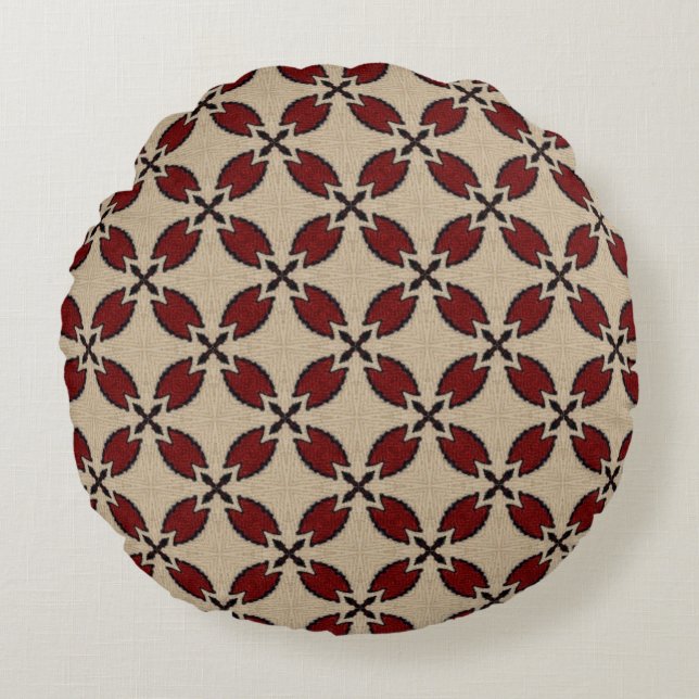 Colorful seamless geometric tile pattern abstract, round pillow (Front)
