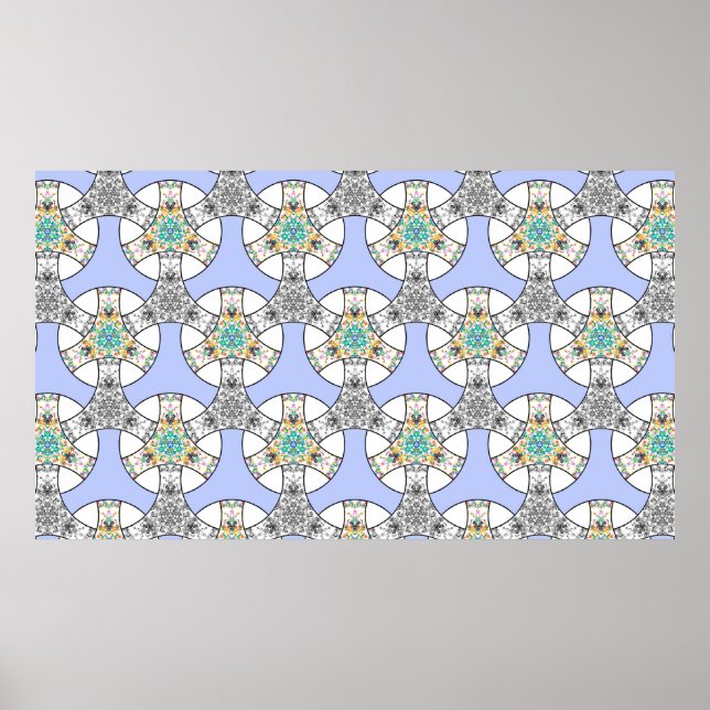 Colorful seamless mosaic interlacing stripes patte poster (Front)