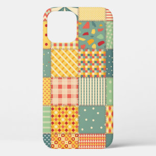 Colorful seamless patchwork pattern with abstract iPhone 12 case