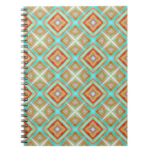Colorful seamless pattern backgroundabstract, art, notebook (Front)