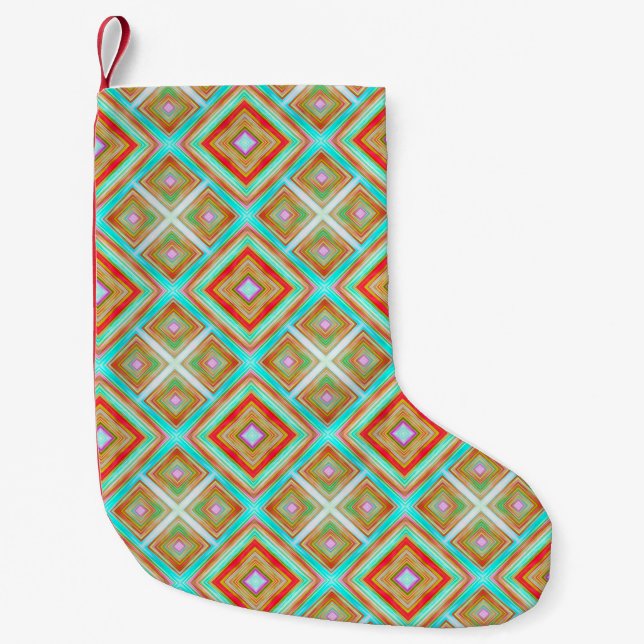 Colorful seamless pattern backgroundabstract, art, small christmas stocking (Front)