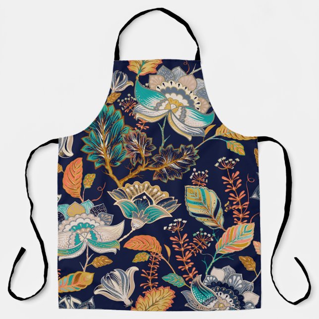 Colorful seamless pattern. Floral background. Flow Apron (Front)