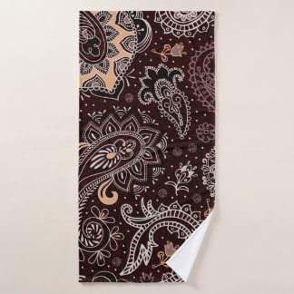 Colorful seamless pattern in paisley style. Vintag Bath Towel