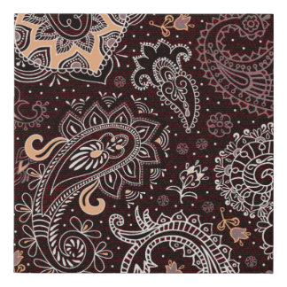 Colorful seamless pattern in paisley style. Vintag Faux Canvas Print