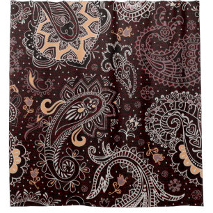 Colorful seamless pattern in paisley style. Vintag Shower Curtain