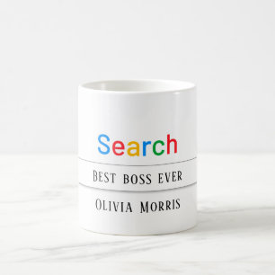 Colorful Search Best Boss Ever Custom Coffee Mug
