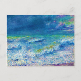 Colorful Seascape by Impressionist Artist Renoir - Postcard
