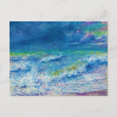 Colorful Seascape by Impressionist Artist Renoir _ Postcard