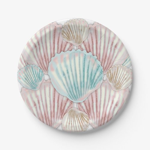 Colorful Seashell Cluster Paper Plates