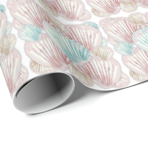 Colorful Seashell Cluster Wrapping Paper