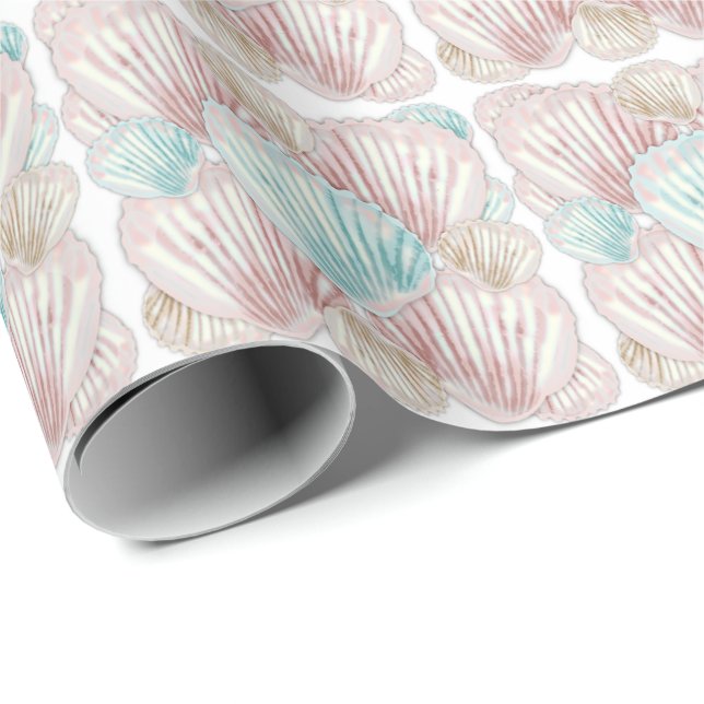 Colorful Seashell Cluster Wrapping Paper (Roll Corner)